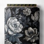 Petal flower style with black,grey colors