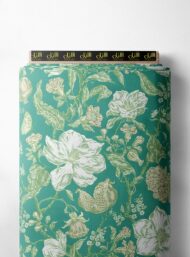 Bloom flower style with green, white colors