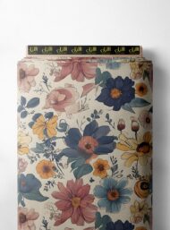 Bloom flower style with blue,pink colors