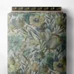 Bloom flower style with green,blue colors