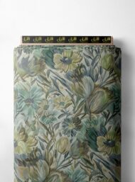 Bloom flower style with green,blue colors