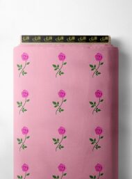 Rose flower style with pink, green colors