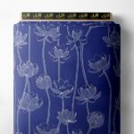 Lotus flower style with blue, white colors