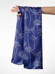 Lotus flower style with blue, white colors - Image 3