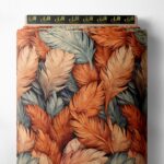 Leaf nature style with orange,blue colors