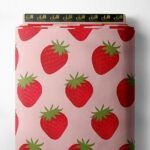 Strawberry flower style with red,green colors