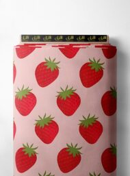 Strawberry flower style with red,green colors