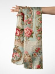 Rose flower style with pink,green colors - Image 3