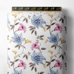 Bloom flower style with blue,pink colors