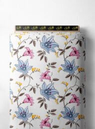 Bloom flower style with blue,pink colors