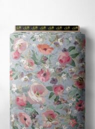 Bloom flower style with pink,green colors