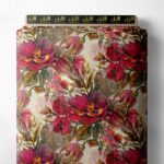 Bloom flower style with pink,green colors