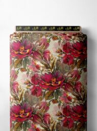 Bloom flower style with pink,green colors