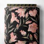 Bloom flower style with pink,green colors