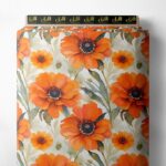 Bloom flower style with orange,green colors