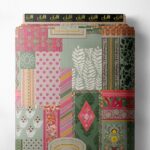 Leaf mixed style with green,pink colors