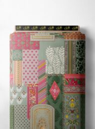 Leaf mixed style with green,pink colors