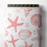 Shell ocean and sky style with pink, white colors