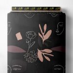 Face flower style with black,pink colors