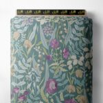 Leaf flower style with green,purple colors