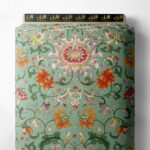 Bloom flower style with green,orange colors