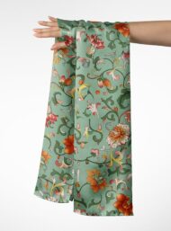 Bloom flower style with green,orange colors - Image 3