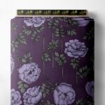 Rose flower style with purple, green colors