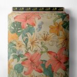 Leaf flower style with orange,green colors