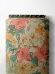 Leaf flower style with orange,green colors