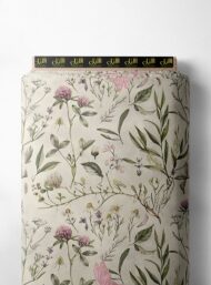 Leaf flower style with pink,green colors