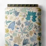 Leaf flower style with green,blue colors