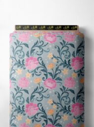 Bloom flower style with pink,green colors