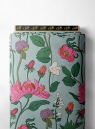 Leaf flower style with pink,green colors