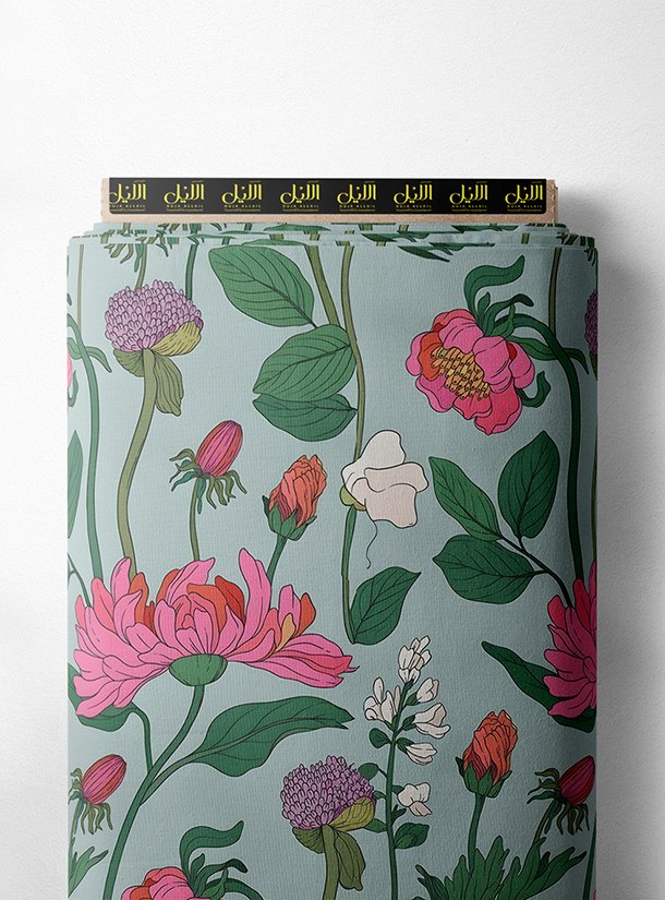 LAI01-2710_1.jpg Leaf flower style with pink,green colors - Image 1