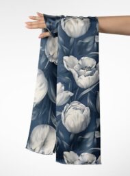 Petal flower style with white,grey colors - Image 3