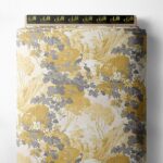 Bird flower style with yellow,grey colors