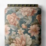 Bloom flower style with pink,green colors