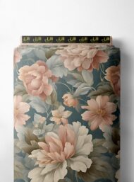 Bloom flower style with pink,green colors