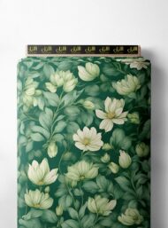 Leaf flower style with green, white colors