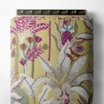 Leaf flower style with green,pink colors