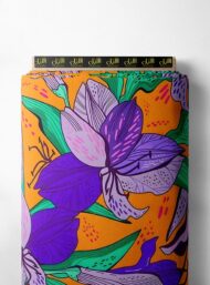 Petal flower style with purple,green colors