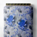 Bloom flower style with blue,grey colors