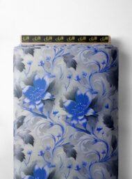 Bloom flower style with blue,grey colors