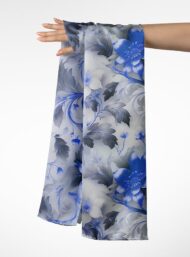 Bloom flower style with blue,grey colors - Image 3