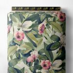 Petal flower style with green,pink colors