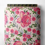 Bloom flower style with pink,green colors