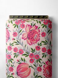 Bloom flower style with pink,green colors