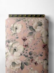 Bloom flower style with pink,green colors