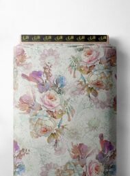 Rose flower style with pink,green colors