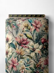 Petal flower style with pink,green colors